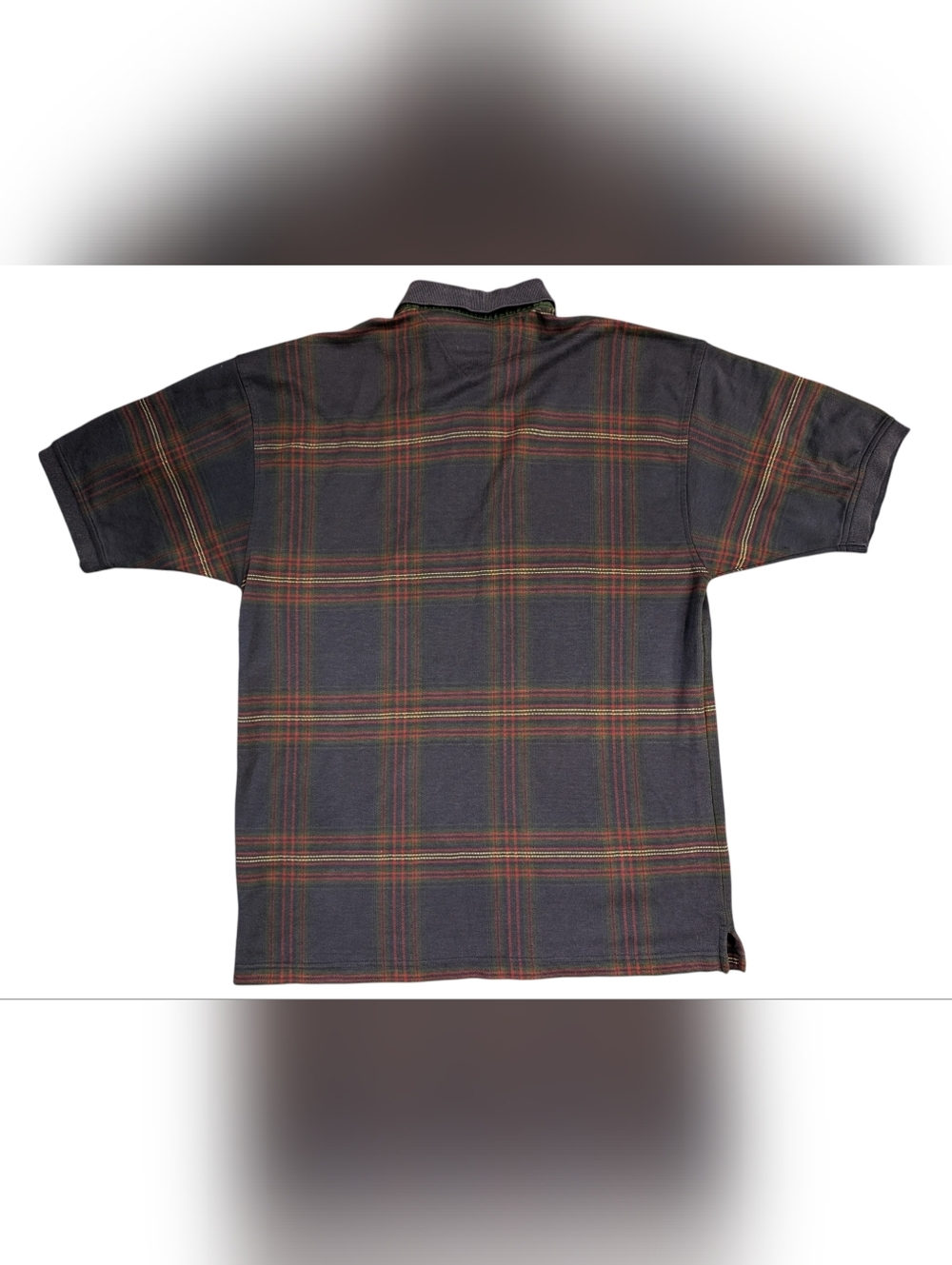 Vintage 90's Tommy Hilfiger Men's Navy Plaid Polo Shirt Size M - Picture 13 of 13